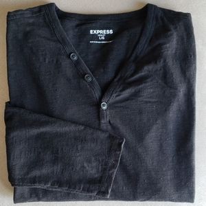 🔥3/$30 or 5/$40🔥  EXPRESS Long-Sleeved Y-Neck Henley Burnout…